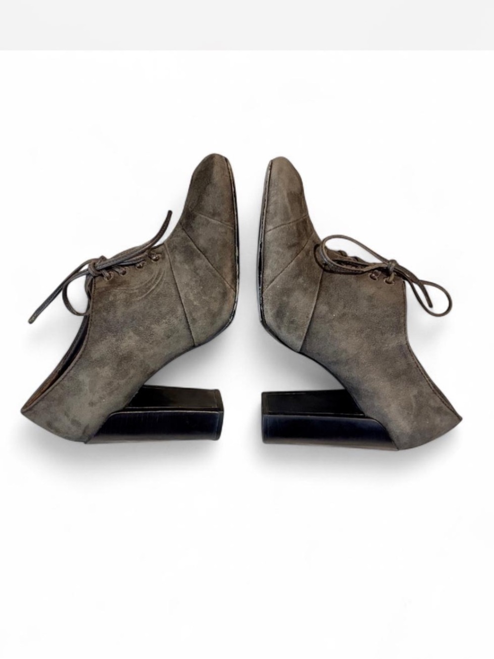 Tory Burch Women's Lace-Up Suede Ankle Boots in Olive Gray